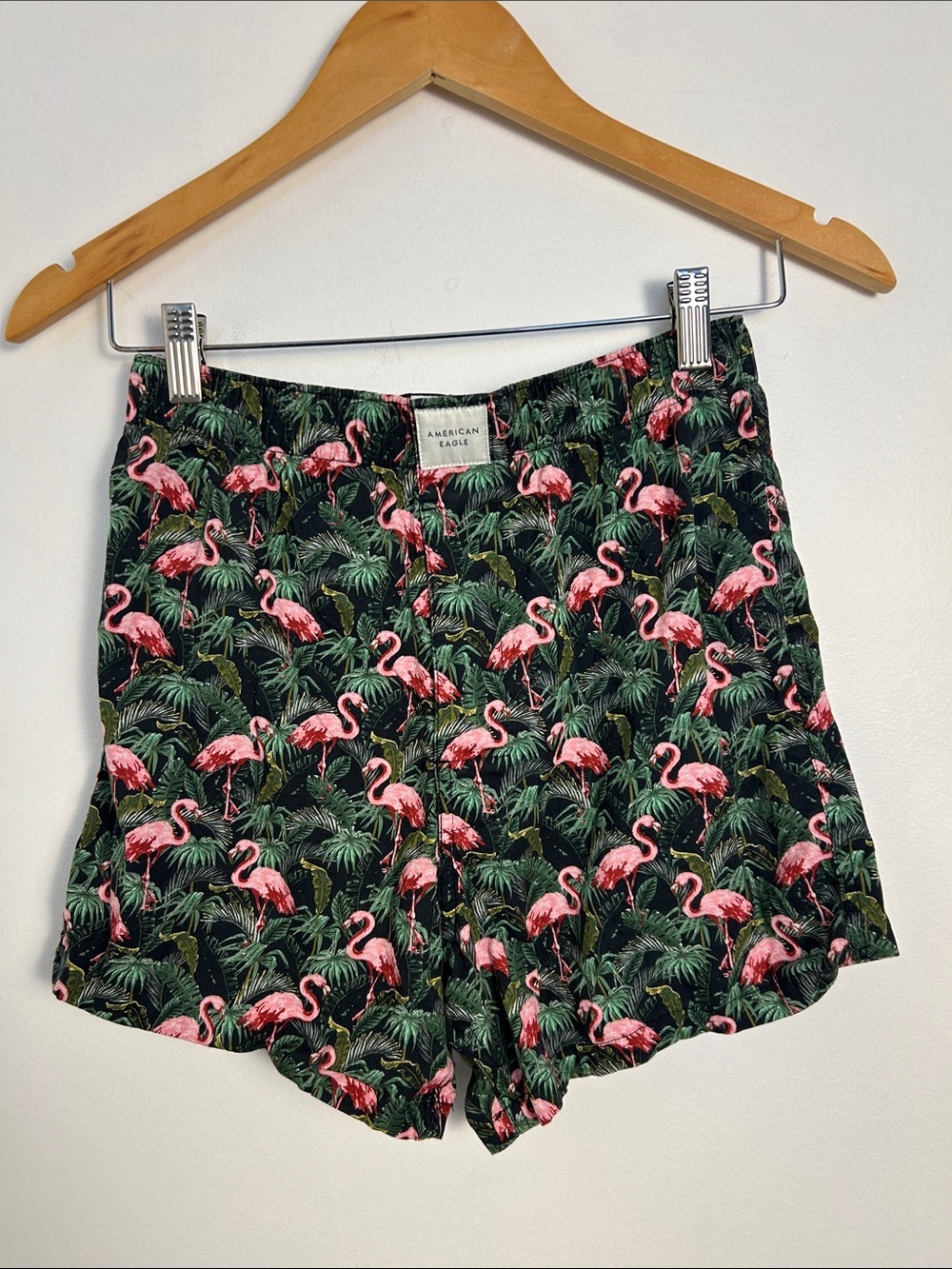 American Eagle Outfitters Pink Flamingo Print High-Waist Women's Shorts X-small